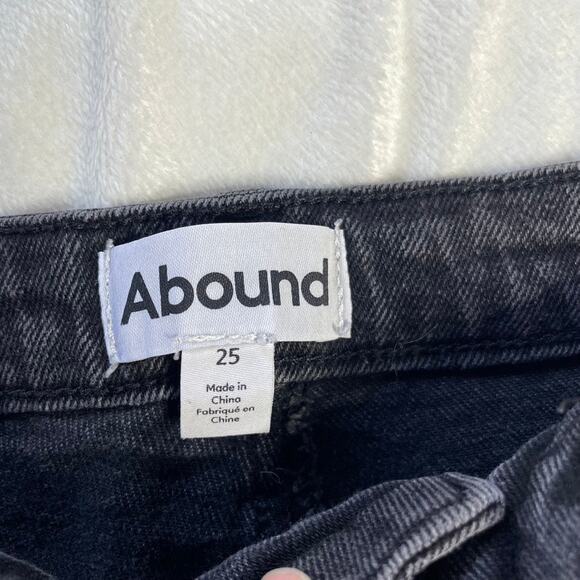 ABOUND Black Distressed Cutoff Jean Denim Shorts 25 High Waist - Picture 2 of 3